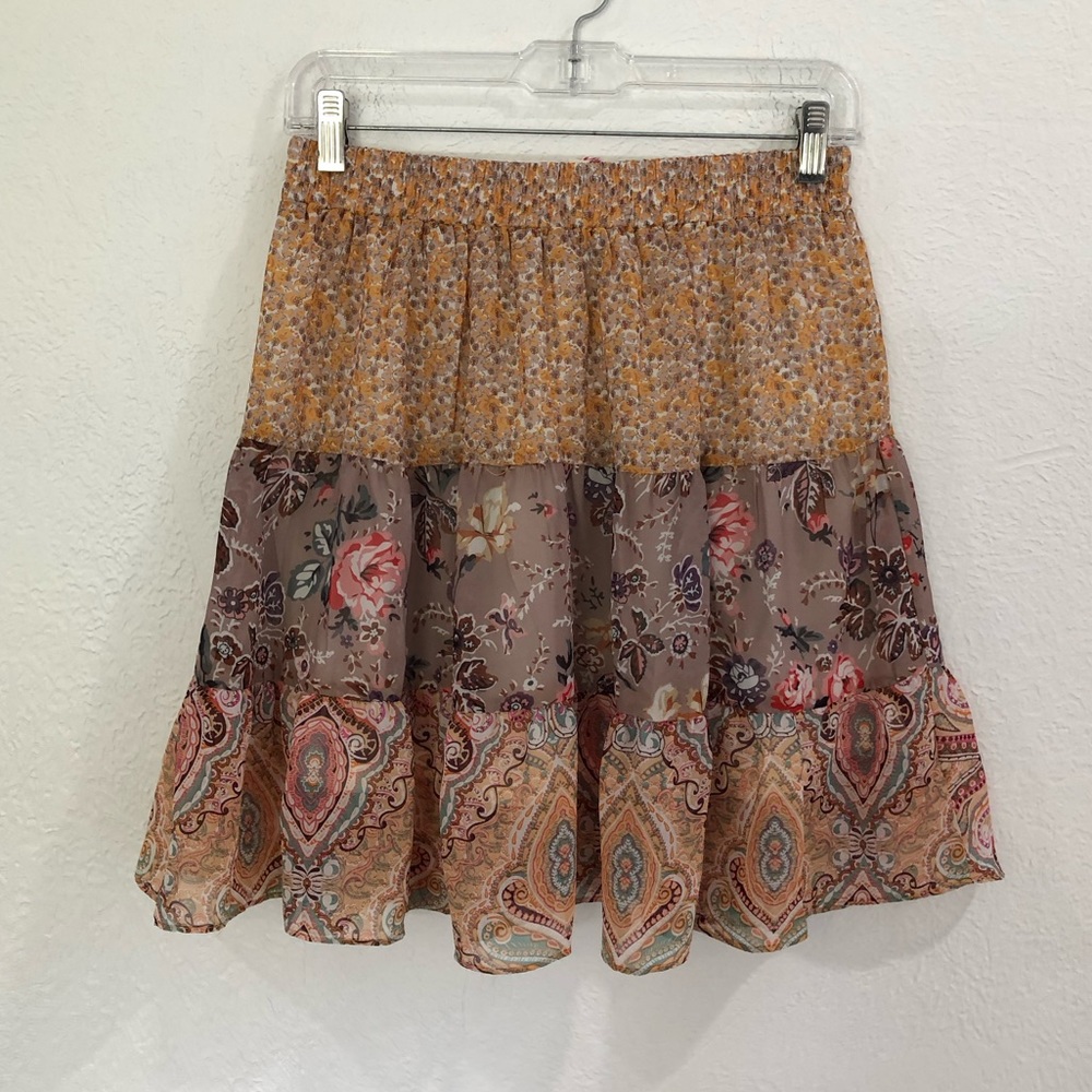 NWT! Umgee Floral Tiered Peasant Skirt